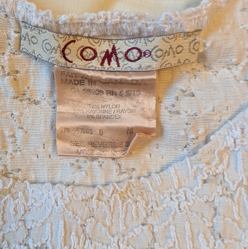 Fitted Cream Tank Top with Embellished Texture - Picture 2 of 6